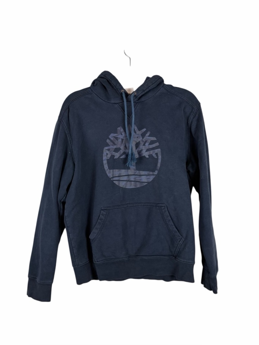 Timberland Navy Logo Hoodie Pullover Sweatshirt Large